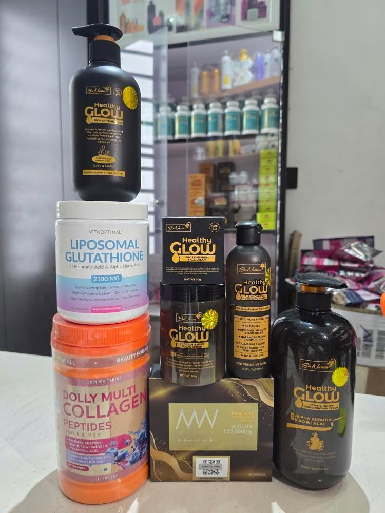 HEALTHY GLOW SKINCARE SET AND WHITENING SUPPLEMENT COMBO